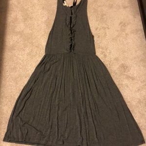 Gray cotton racerback dress